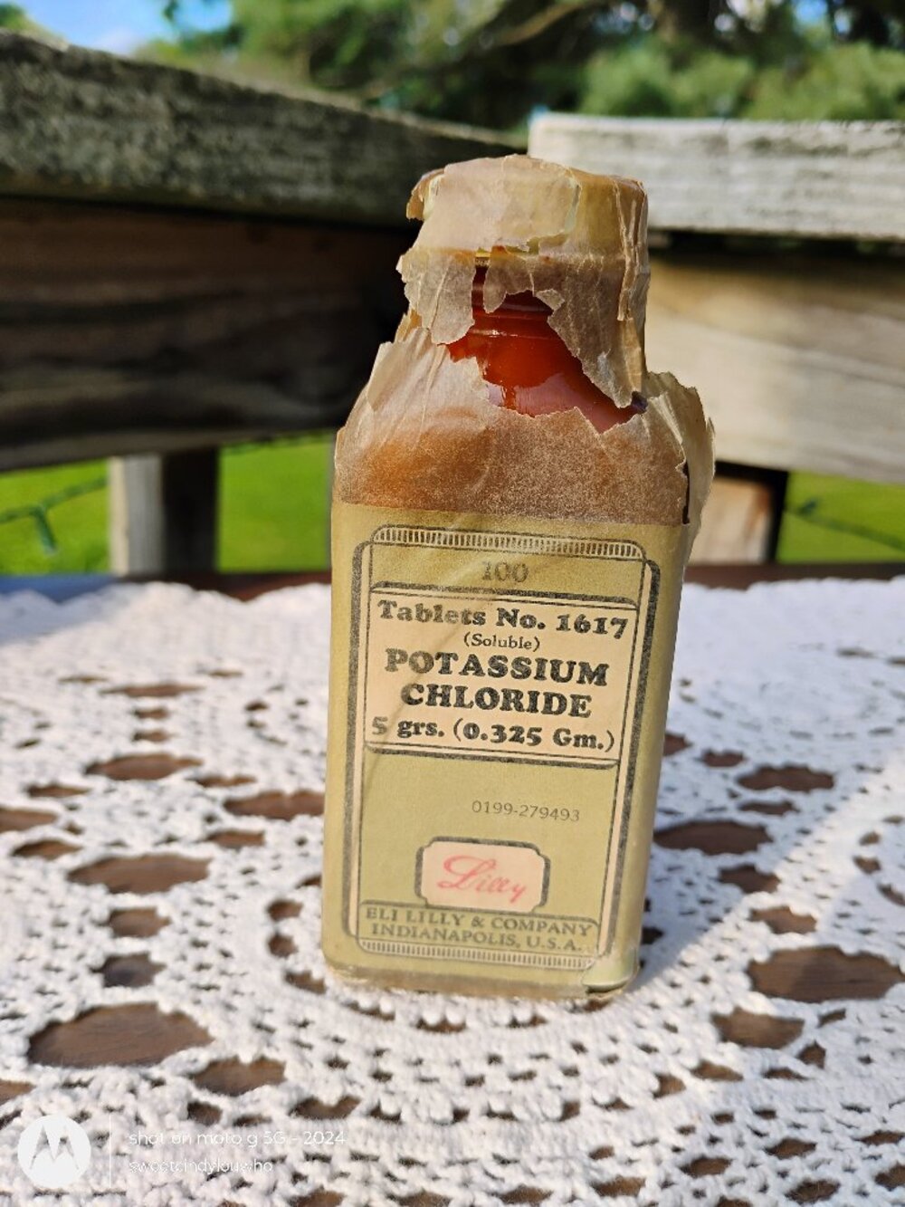 vintage Potassium Chloride 100 tabs Eli Lilly NOS orig bottle wrapper 1930s-50s